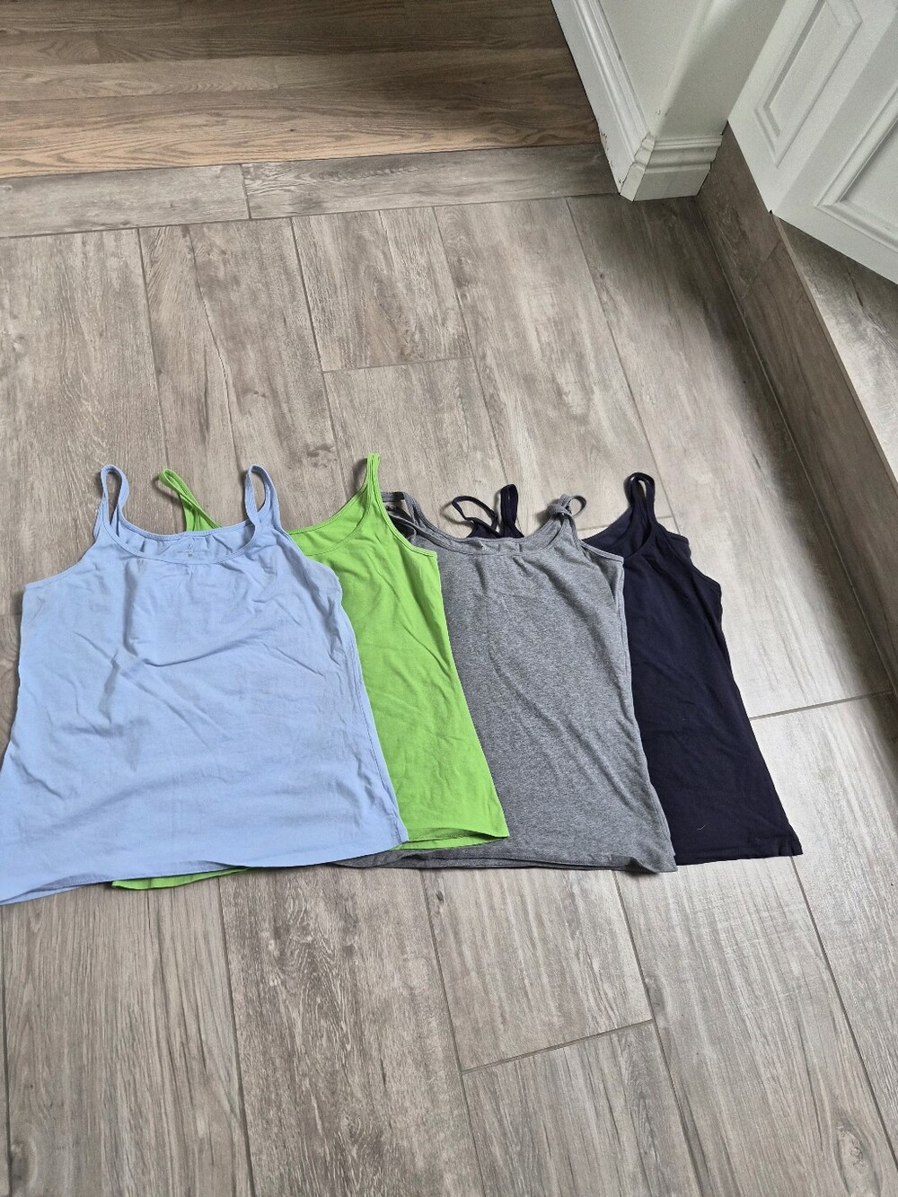 6 Women’s Classic Cotton Tank Top - Light Blue, Green, 2 Gray, 2 Navy